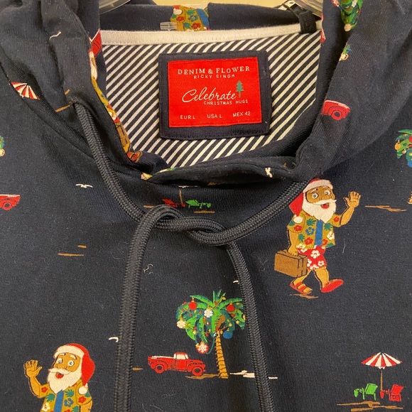 - DENIUM & FLOWER RICKY SINGH CHRISTMAS HOODIE Large - Picture 5 of 12